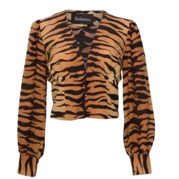 Realisation Par Tops - Realisation Par Kaia Silk Top in Tiger